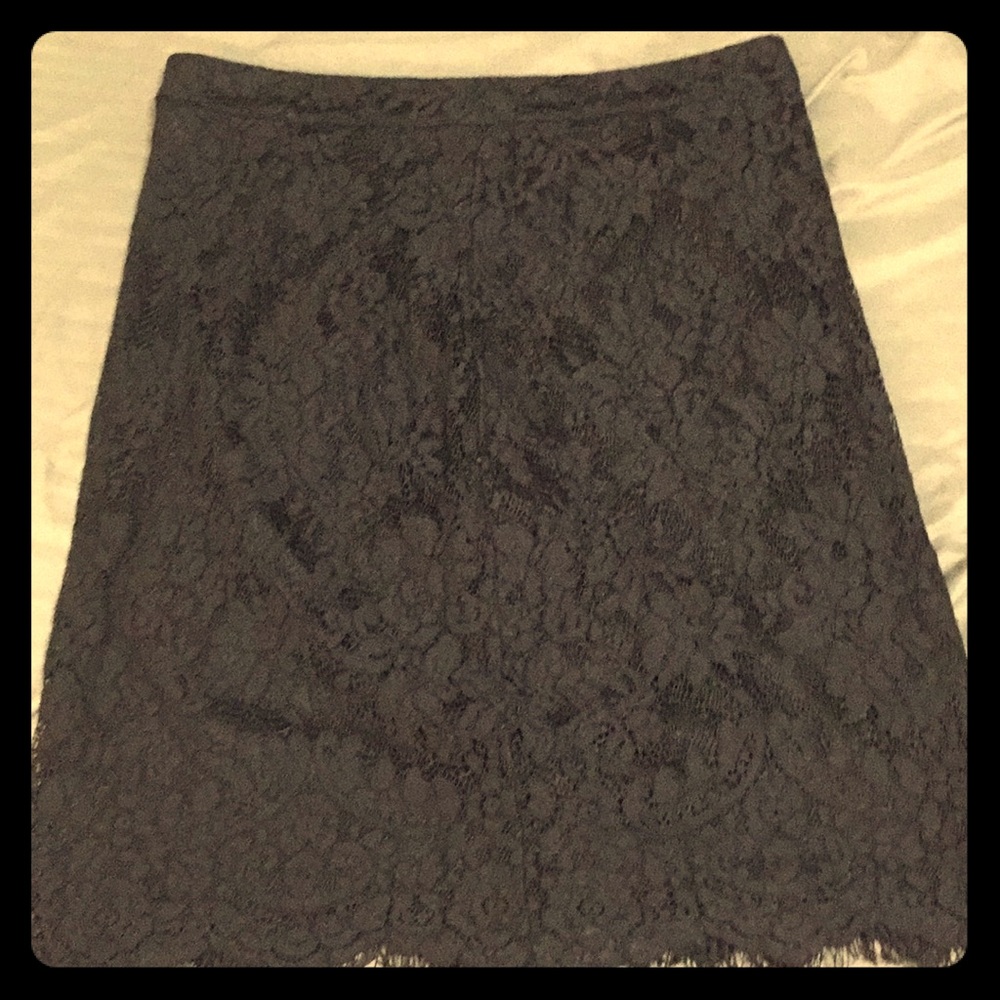Beautifully detailed black lace skirt